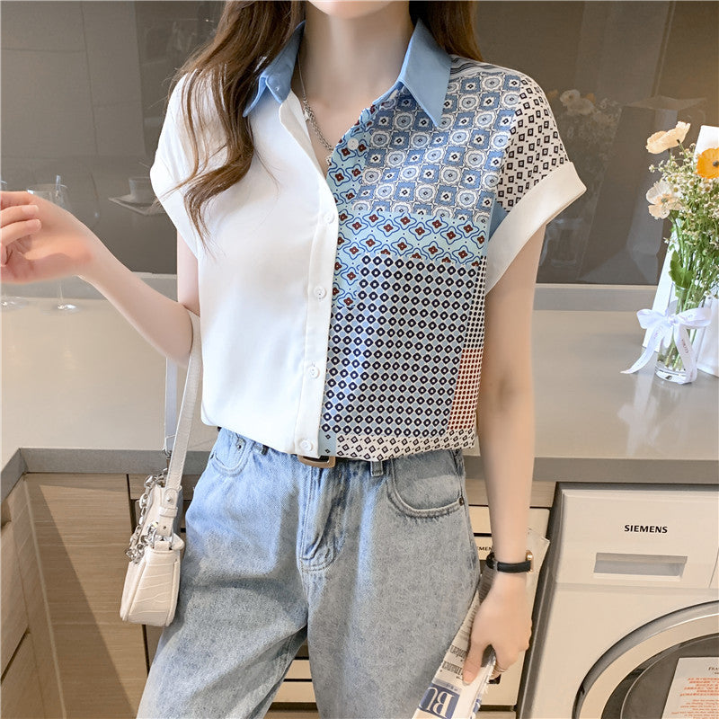 Chic Women's Short Sleeve Chiffon Blouse