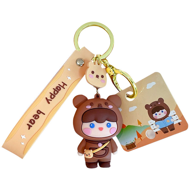 Cute Pet Forest Park Keychain Female Cute Fashion Exquisite Doll Couple Keychain Bag Pendant