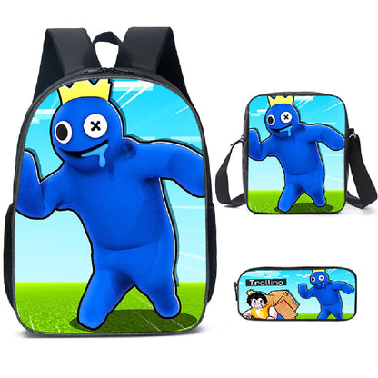 Rainbow Friends Children's Backpack Three-Piece Set