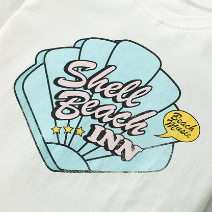 Girls' Short Sleeve Cartoon Print T-shirt