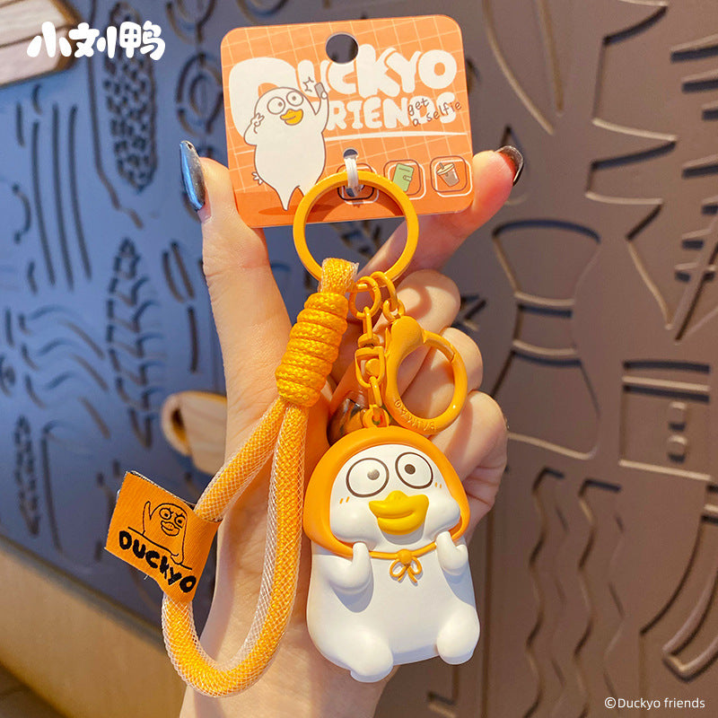 Xiao Liu Duck injection molded doll keychain pendant, exquisite Da Ji Duck student couple backpack keychain pendant