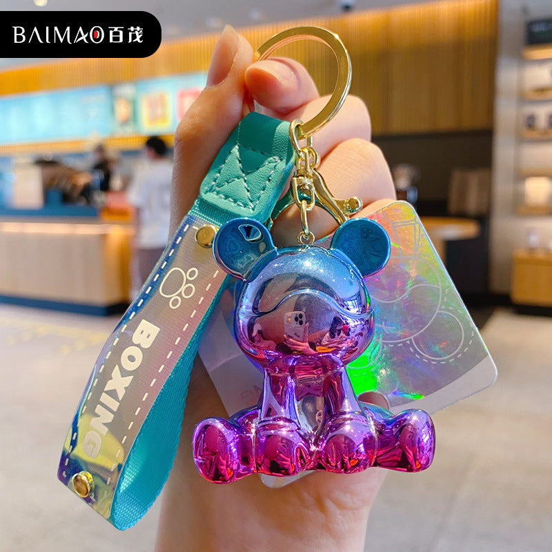 Resin Colorful Bear Bago Keychain, Fashionable and Exquisite Couple Keychain, Backpack Pendant