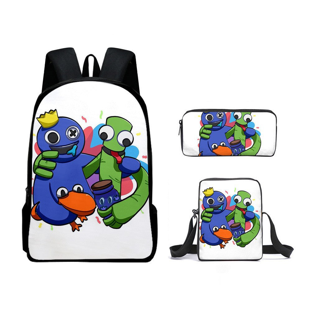 Rainbow Friends Children's Backpack Three-Piece Set