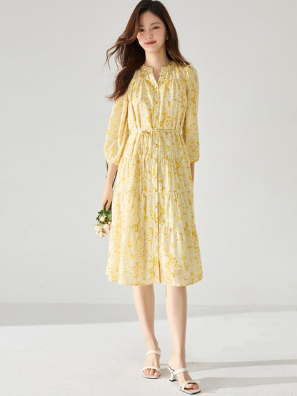 Sunshine Stroll Floral Midi Dress