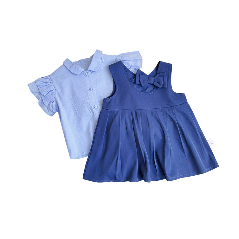 Baby Girl Preppy Style Two-Piece Set