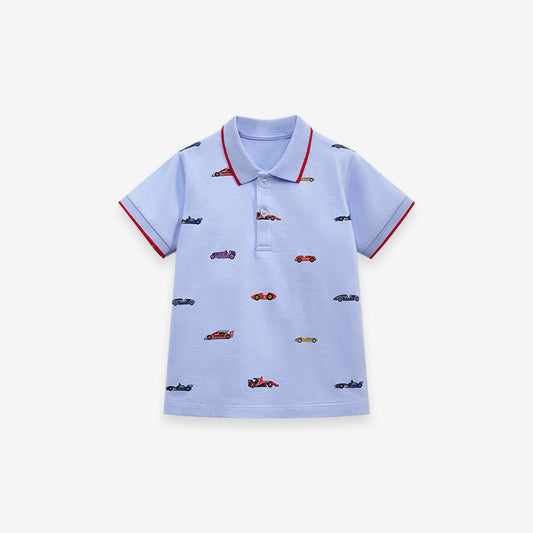 Short Sleeve Cartoon Polo Shirt for Boys