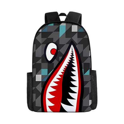 Shark Cartoon Children's Backpack Three-Piece Set