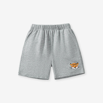 Pure Cotton Solid Color Cartoon Kids' Shorts for Boys