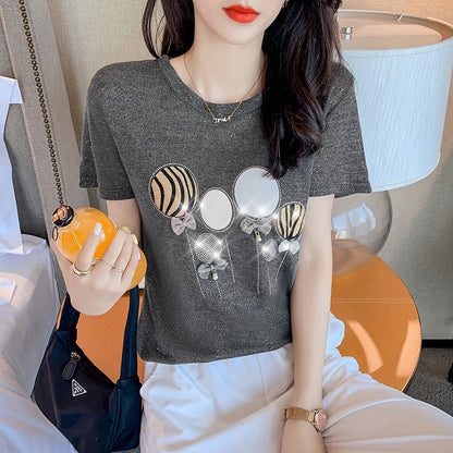 Women's Trendy Loose Ice Silk Short-Sleeve T-Shirt