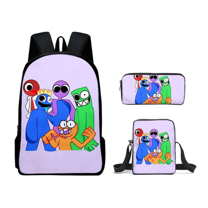 Rainbow Friends Children's Backpack Three-Piece Set