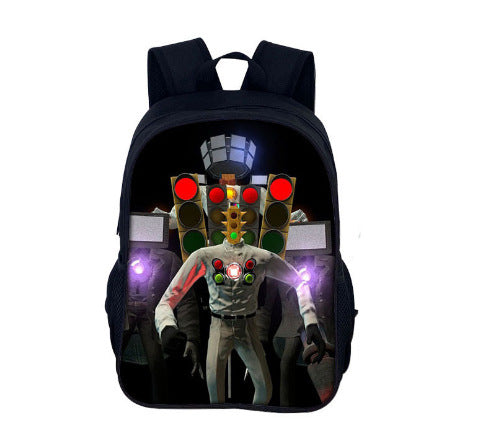 Skibidi Toilet Titan ClockMan TV Man Children's Backpack