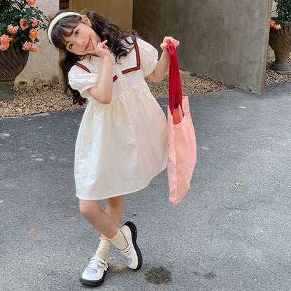 Girls' Preppy Style Sailor Collor Dress