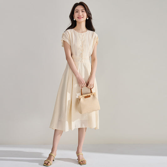 Radiant Charm French Midi Dress