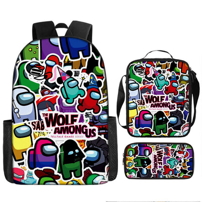 Among Us Children's Backpack Three-Piece Set