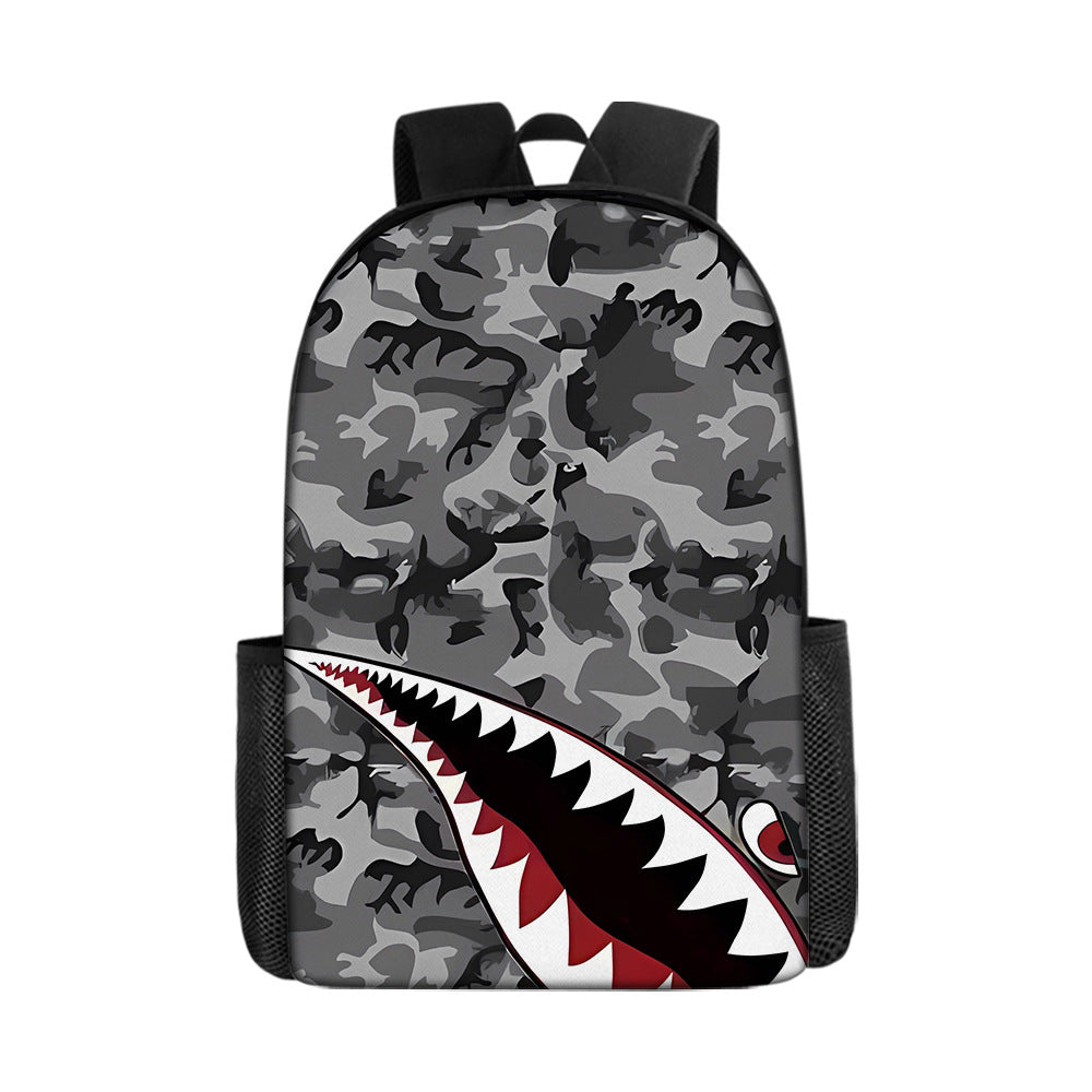 Shark Cartoon Children's Backpack Three-Piece Set