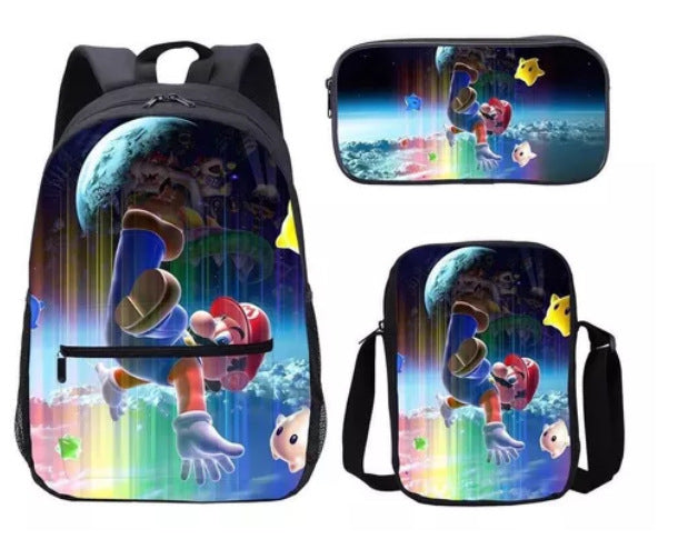 Super Mario Children's Backpack Three-Piece Set