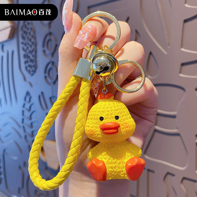 Cartoon resin yarn animal keychain bunny exquisite cute couple doll car keychain backpack pendant