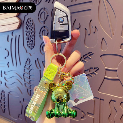 Resin Colorful Bear Bago Keychain, Fashionable and Exquisite Couple Keychain, Backpack Pendant