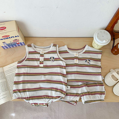 Baby Boy Striped Onesie/Two-Piece Set