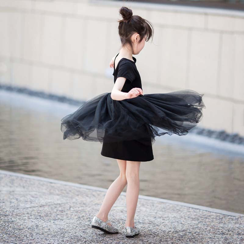 Korean-style Princess Tulle Dress Black