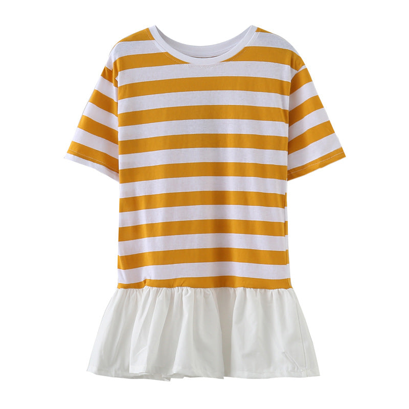 Casual Striped T-shirt Dress