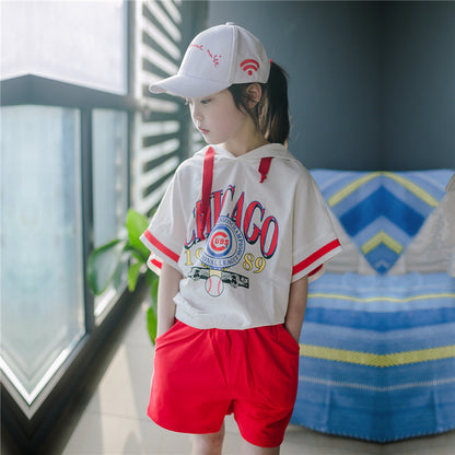 Korean Style Cotton T-shirt and Shorts Two-piece Set