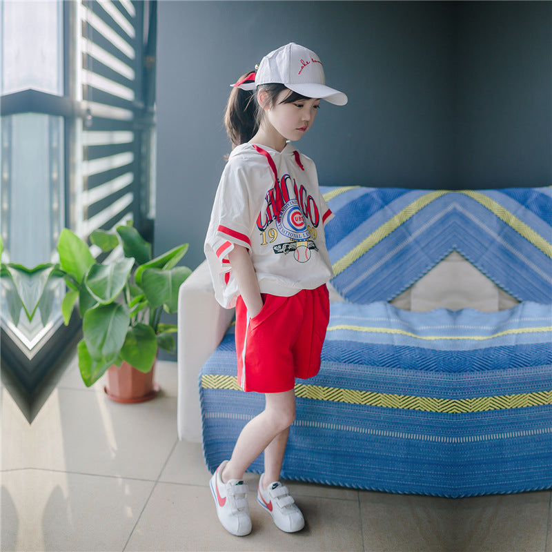 Korean Style Cotton T-shirt and Shorts Two-piece Set