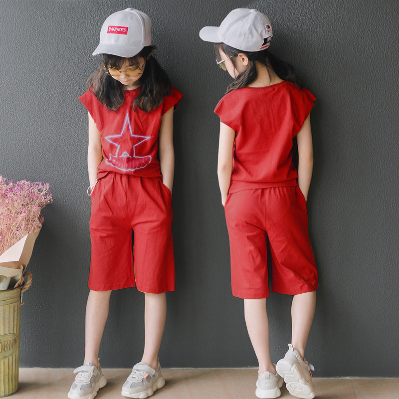 Kid Girl's Short-Sleeve Two-Piece Set