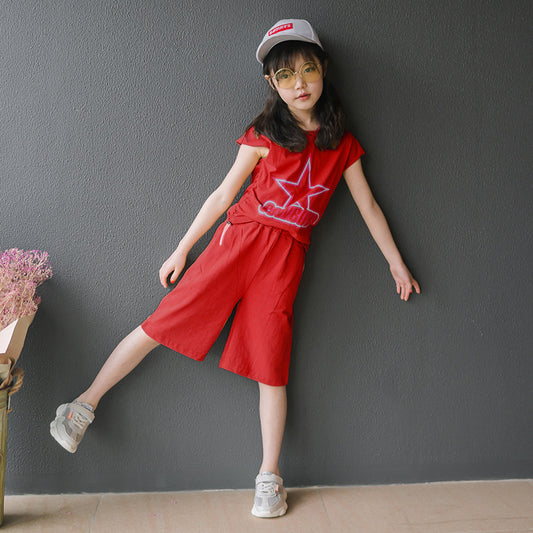 Kid Girl's Short-Sleeve Two-Piece Set