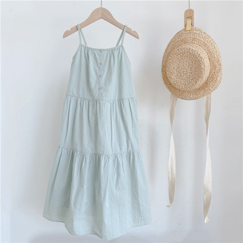 Korean Style Ice Breeze Knit Cardigan and Plain Color Cake Dress