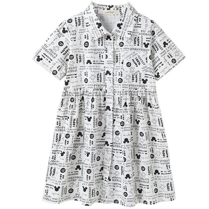 Cartoon Print Shirt Dress