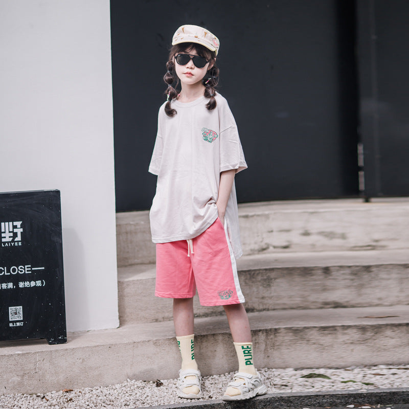 Kid Girl Fashionable Sporty T-shirt and Shorts