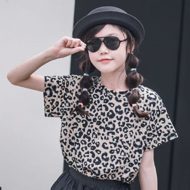 Stylish Leopard Print Top and Shorts for Girls