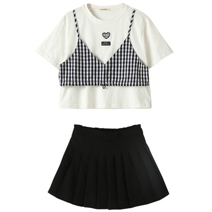 Chic T-shirt and Skirt Two Pieces Outfit Set
