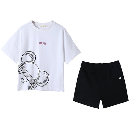 Girls' Chic Top and Shorts Two-pieces Outfit Set