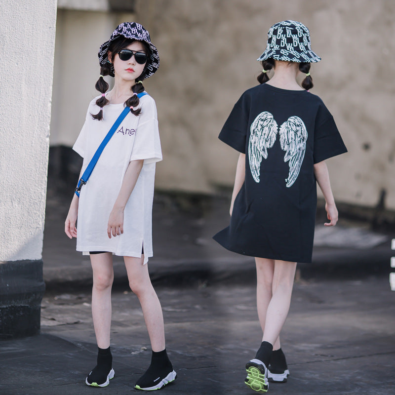 Korean Style Cotton T-Shirt Dress for Girls