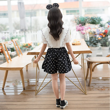 Girls' Polka Dot Top and Shorts Two Pieces Set
