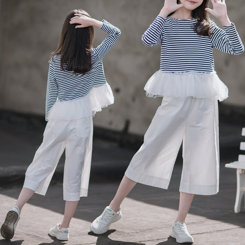 Striped Chic Duo Top and Pants Outfit