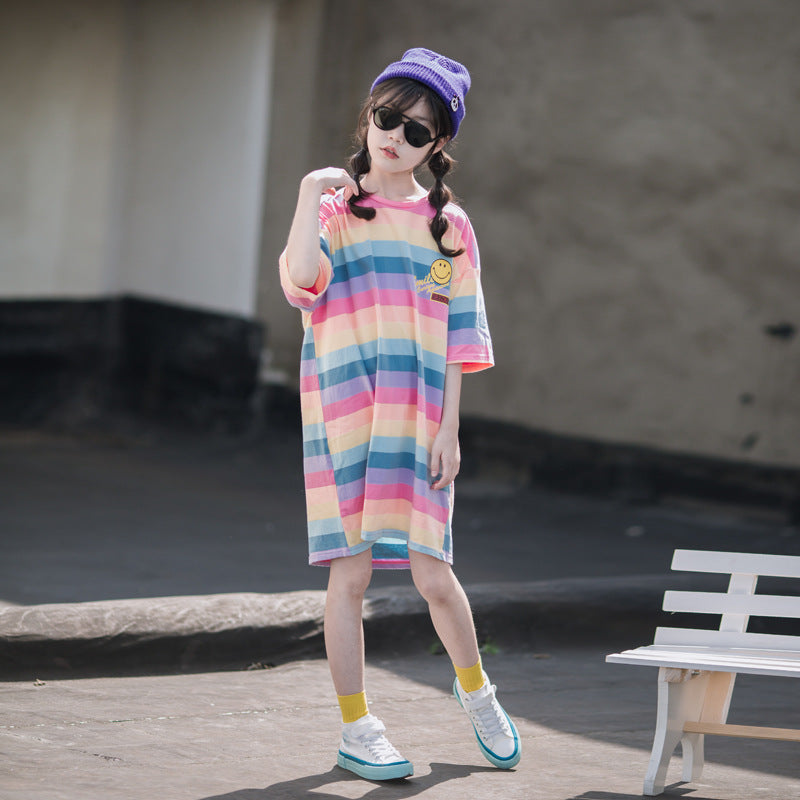 Rainbow Chic Tee Dress